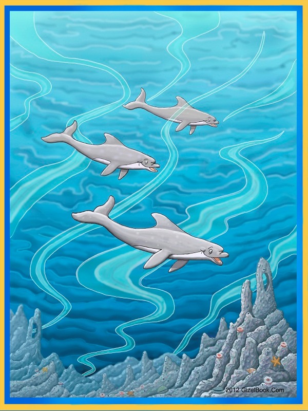 Framed Art.Dolphins.600X800