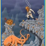 deep sea diver painting